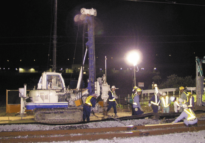 steel pipe pile, screw pile, Night