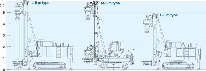 steel pipe pile, screw pile, Low head mast type