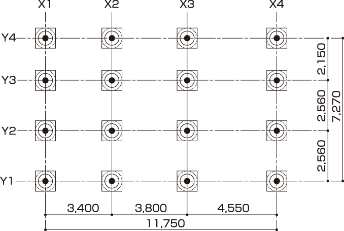 圧密沈下:杭狀図