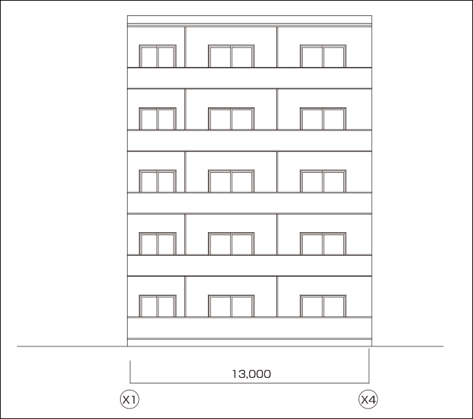 標準的検討例:立面図
