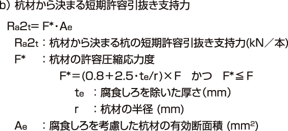 耐震補強例:短期許容引抜き支持力の算定3