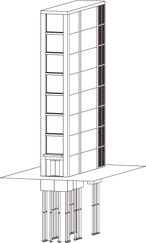 短期引抜き力例:立面図