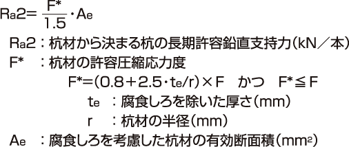 宅地造成等規(guī)制法を前提とした設計例:杭材から決まる支持力