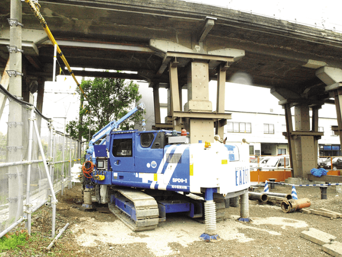 橋梁増し杭補強工事(新2.0mリーダ)