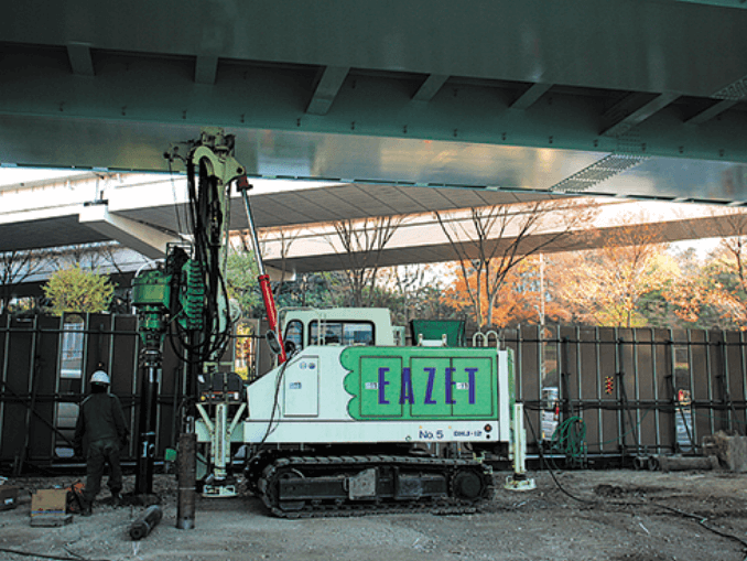 橋梁基礎増し杭補強工事(Lタイプ5.0mリーダ)