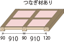 つなぎ材あり　90 910 90 910 120